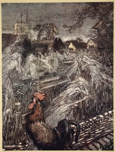 ...Fantômes, errant ici et là, rentrent chez eux dans les cimetières, illustration de 